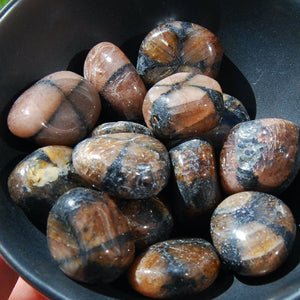 Chiastolite Tumbled Stones, Andalusite tumbled stones