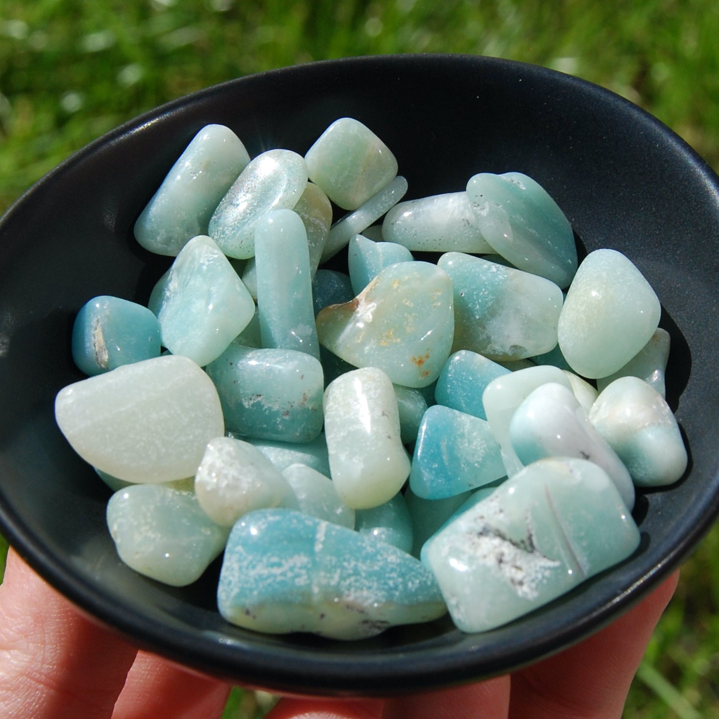 Amazonite Crystal Small Tumbled Stones 20 Piece Lot