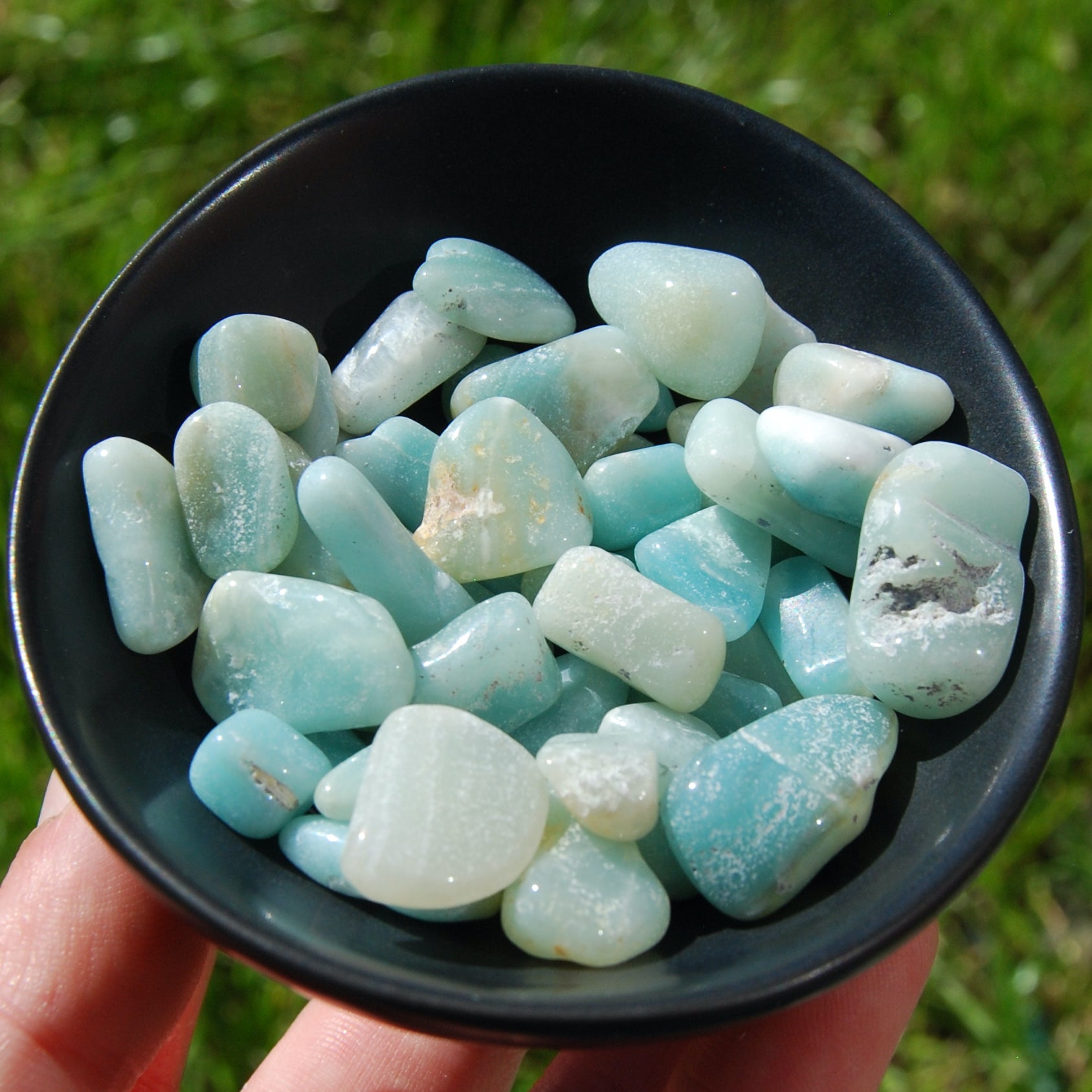 Amazonite Crystal Small Tumbled Stones 20 Piece Lot