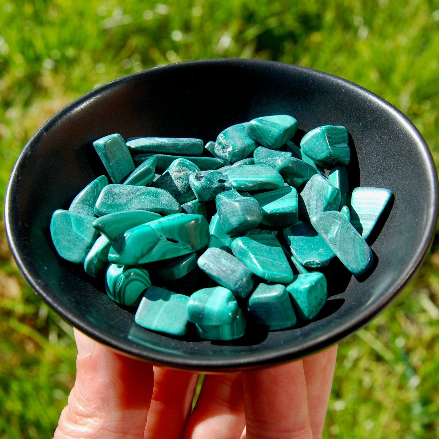 Malachite Crystal Small Tumbled Stones 20 Piece Lot
