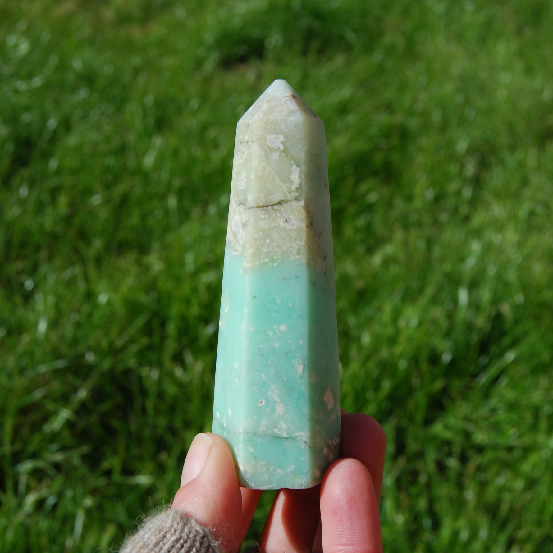 Green Chrysoprase Crystal Tower