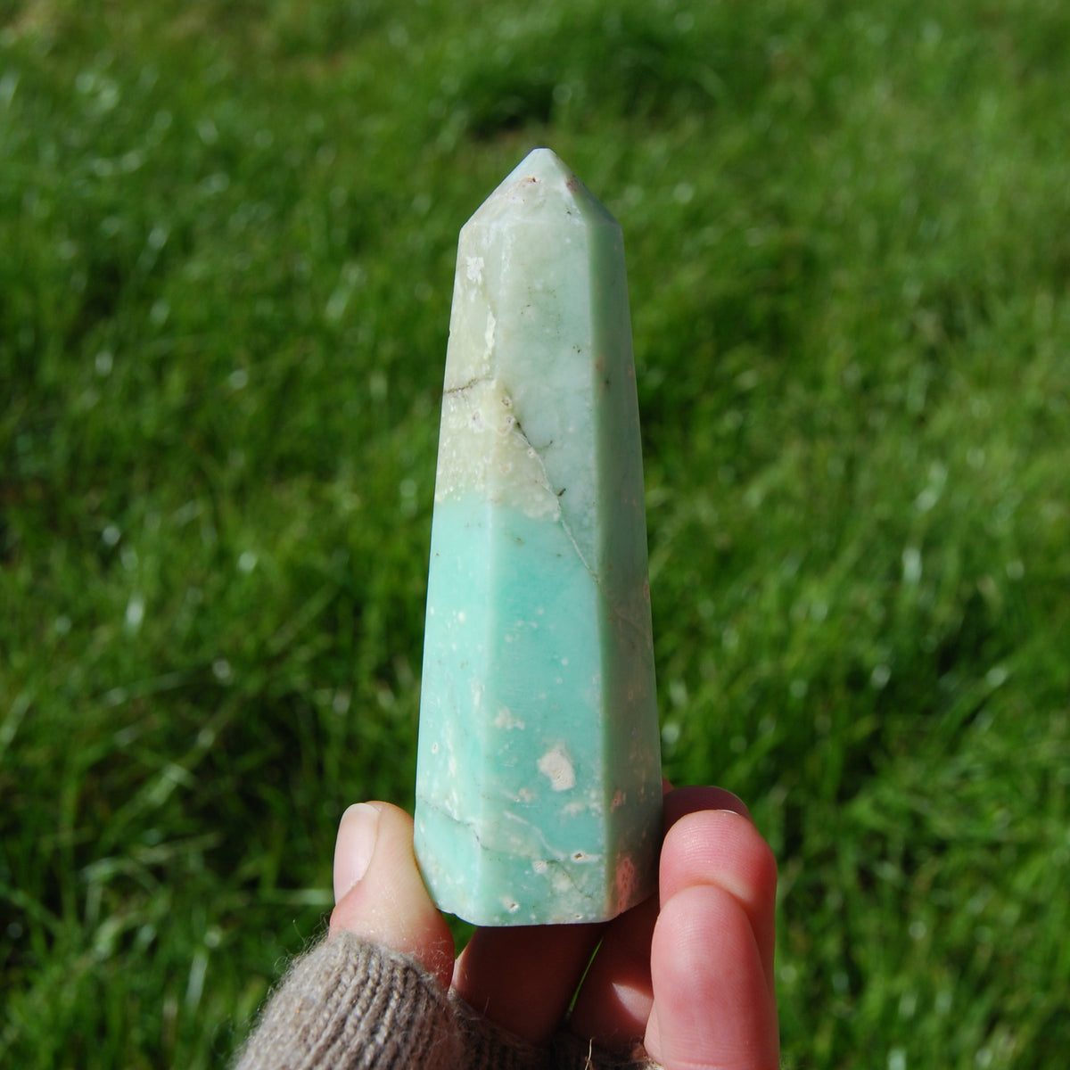 Green Chrysoprase Crystal Tower