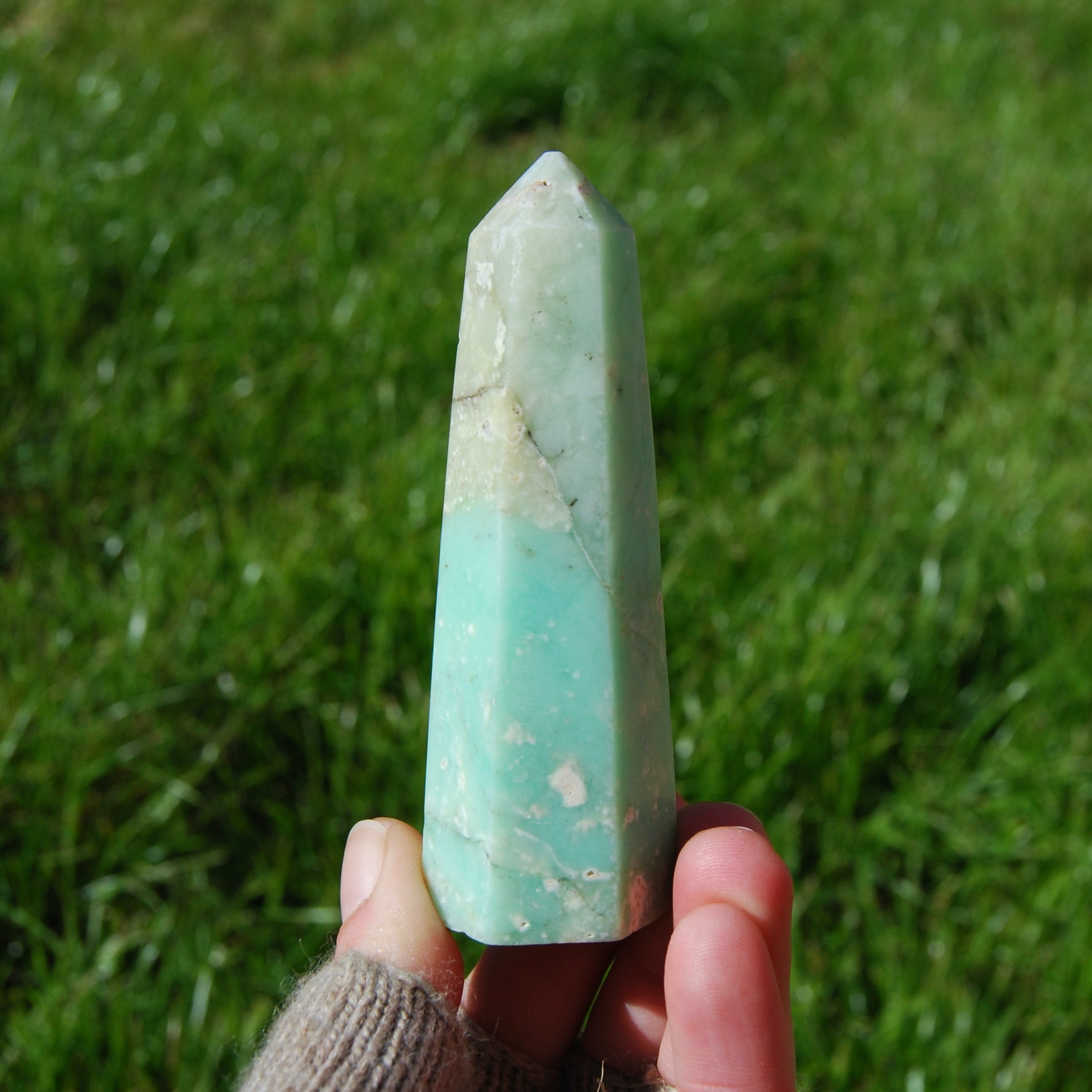 Green Chrysoprase Crystal Tower