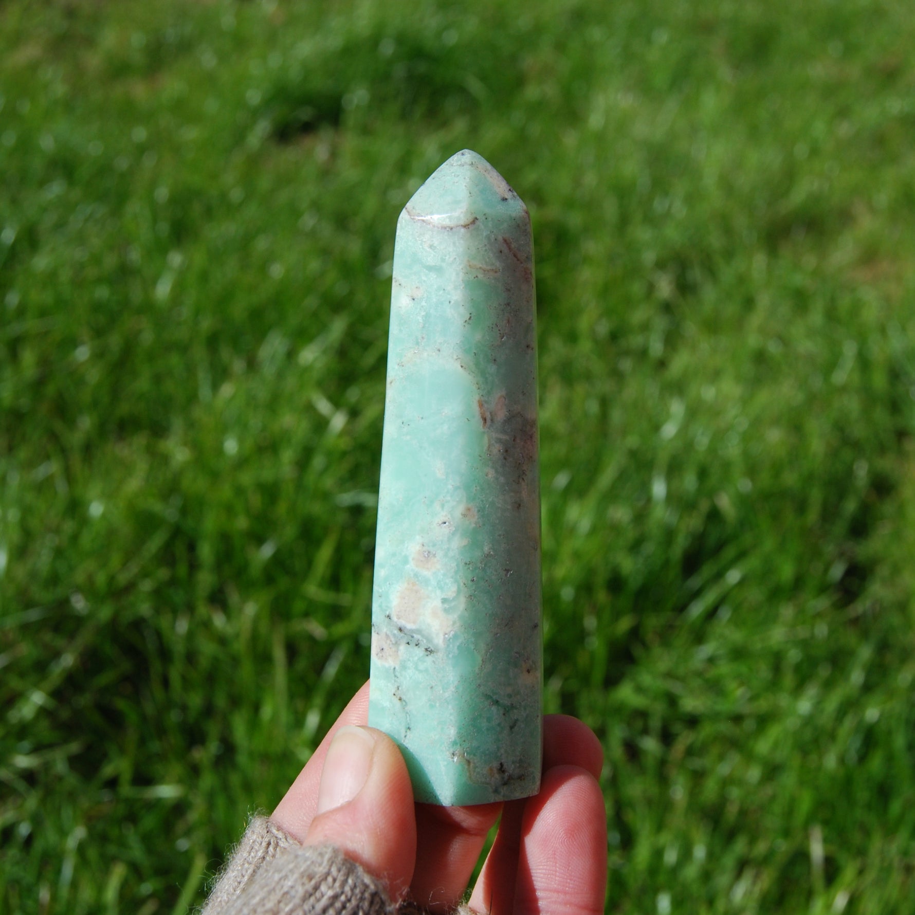 Green Chrysoprase Crystal Tower