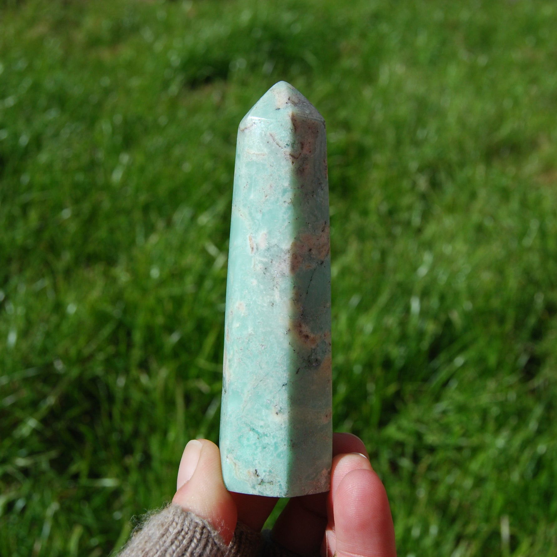 Green Chrysoprase Crystal Tower