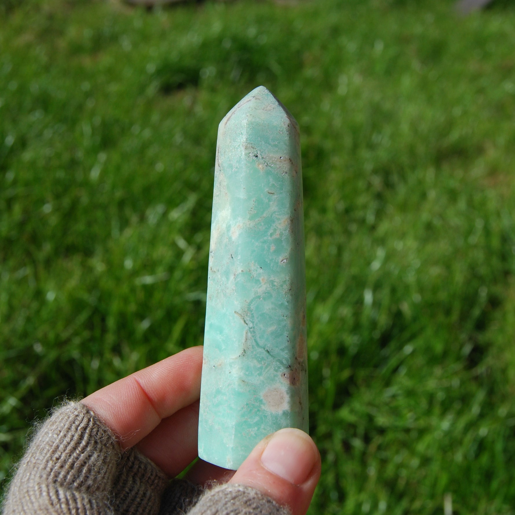 Green Chrysoprase Crystal Tower