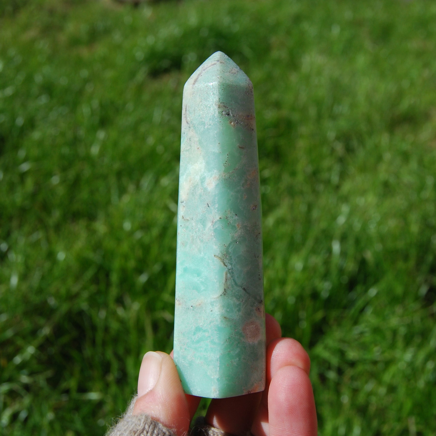 Green Chrysoprase Crystal Tower