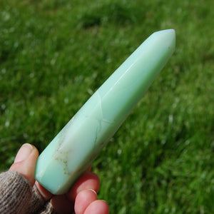 Green Chrysoprase Crystal Tower