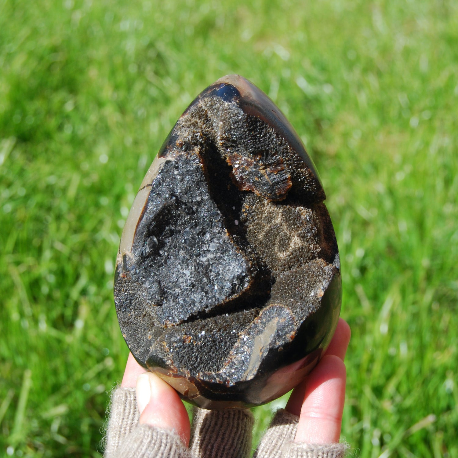 Septarian Dragon Egg Geode Crystal Egg