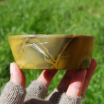 Mookaite Jasper Carved Crystal Bowl Yellow Cream Brown