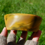 Mookaite Jasper Carved Crystal Bowl Yellow Cream Brown