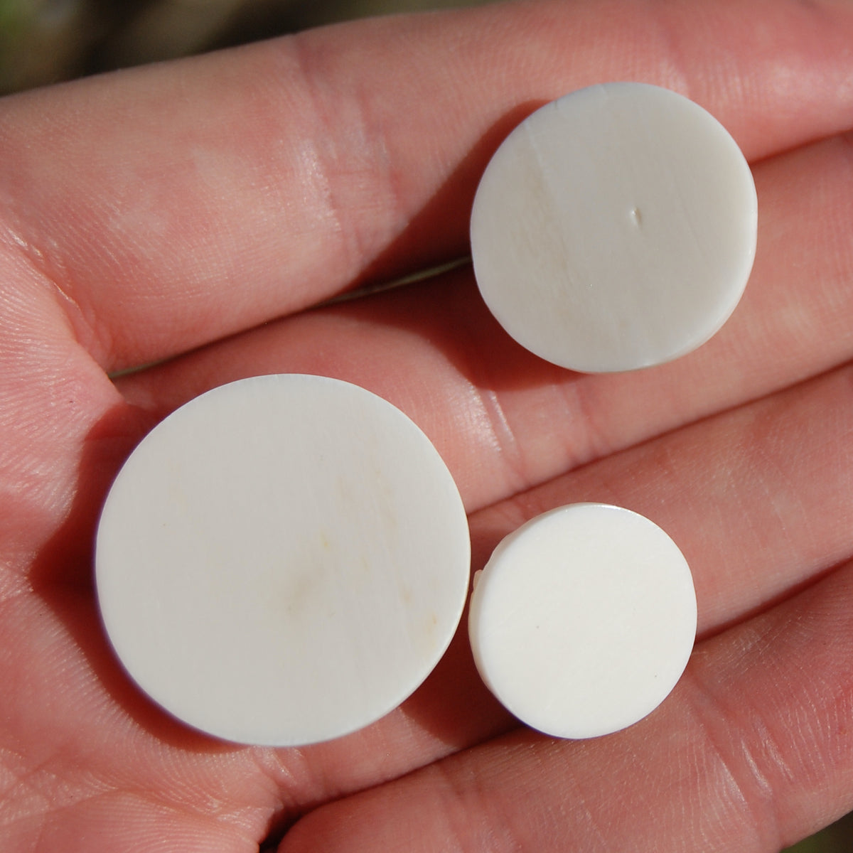 Carved Bone Laughing Buddha Moon Face Cabochons 