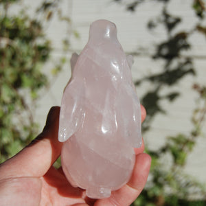 Large Rose Quartz Jack Rabbit Carved Crystal Totem