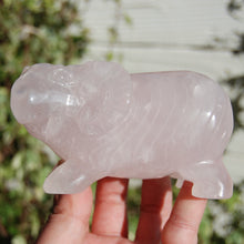 Load image into Gallery viewer, Rose Quartz Ram Carved Crystal Totem Sheep

