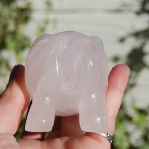 Rose Quartz Ram Carved Crystal Totem Sheep