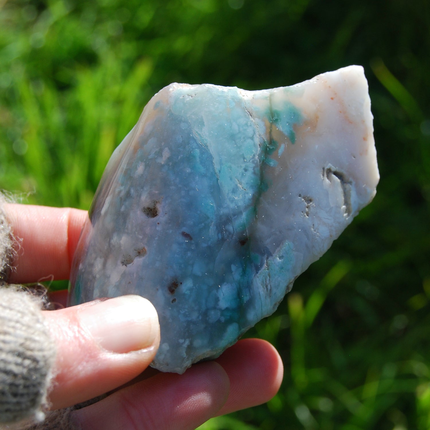 Mtorolite Chrome Chalcedony Slice from Zimbabwe