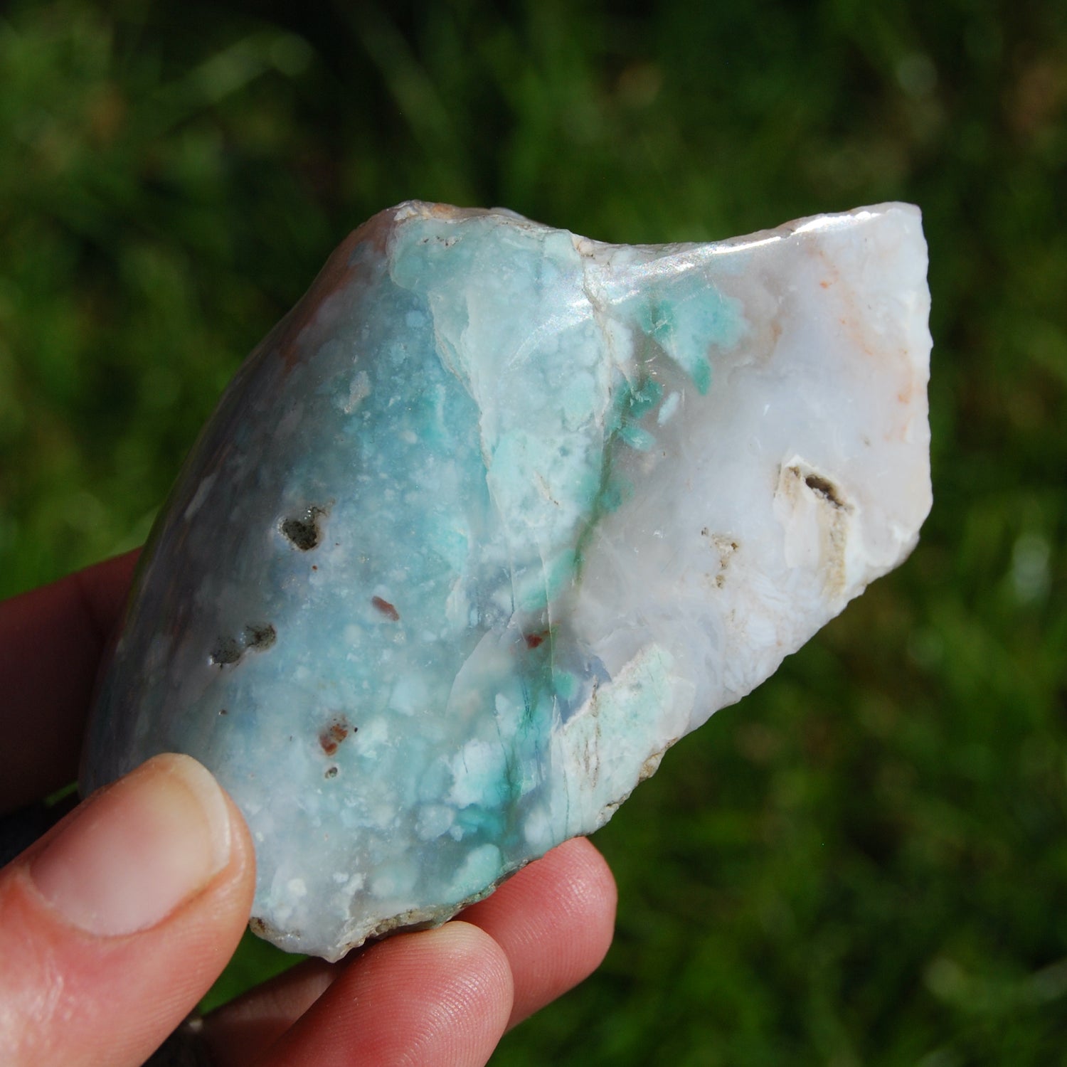 Mtorolite Chrome Chalcedony Slice from Zimbabwe