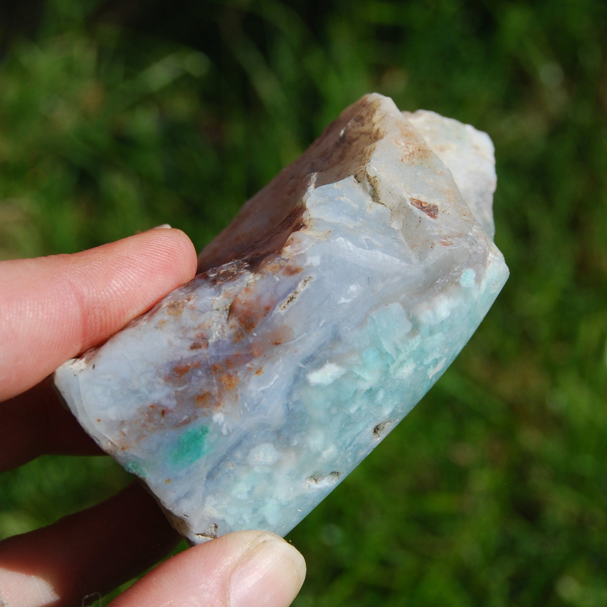 Mtorolite Chrome Chalcedony Slice from Zimbabwe