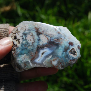 Mtorolite Chrome Chalcedony Slice from Zimbabwe