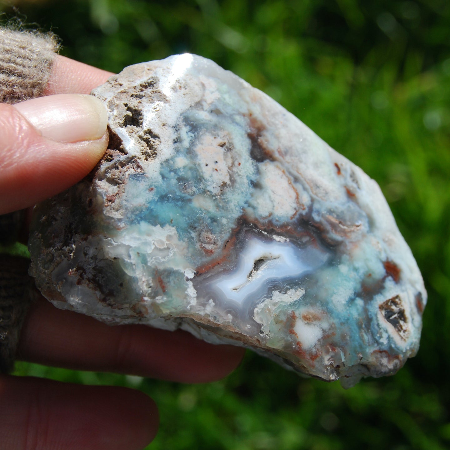 Mtorolite Chrome Chalcedony Slice from Zimbabwe