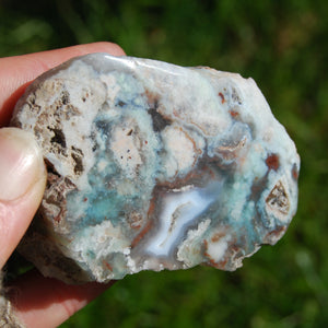 Mtorolite Chrome Chalcedony Slice from Zimbabwe
