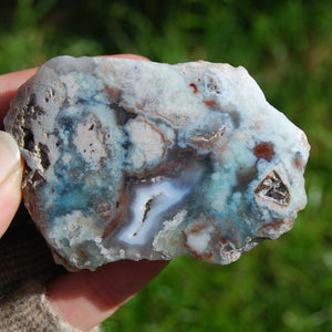 Mtorolite Chrome Chalcedony Slice from Zimbabwe