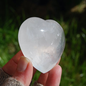 Girasol Quartz Heart Shaped Crystal Palm Stone