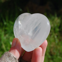 Load image into Gallery viewer, Girasol Quartz Heart Shaped Crystal Palm Stone

