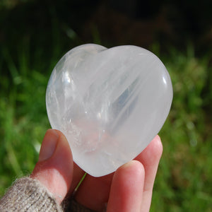 Girasol Quartz Heart Shaped Crystal Palm Stone