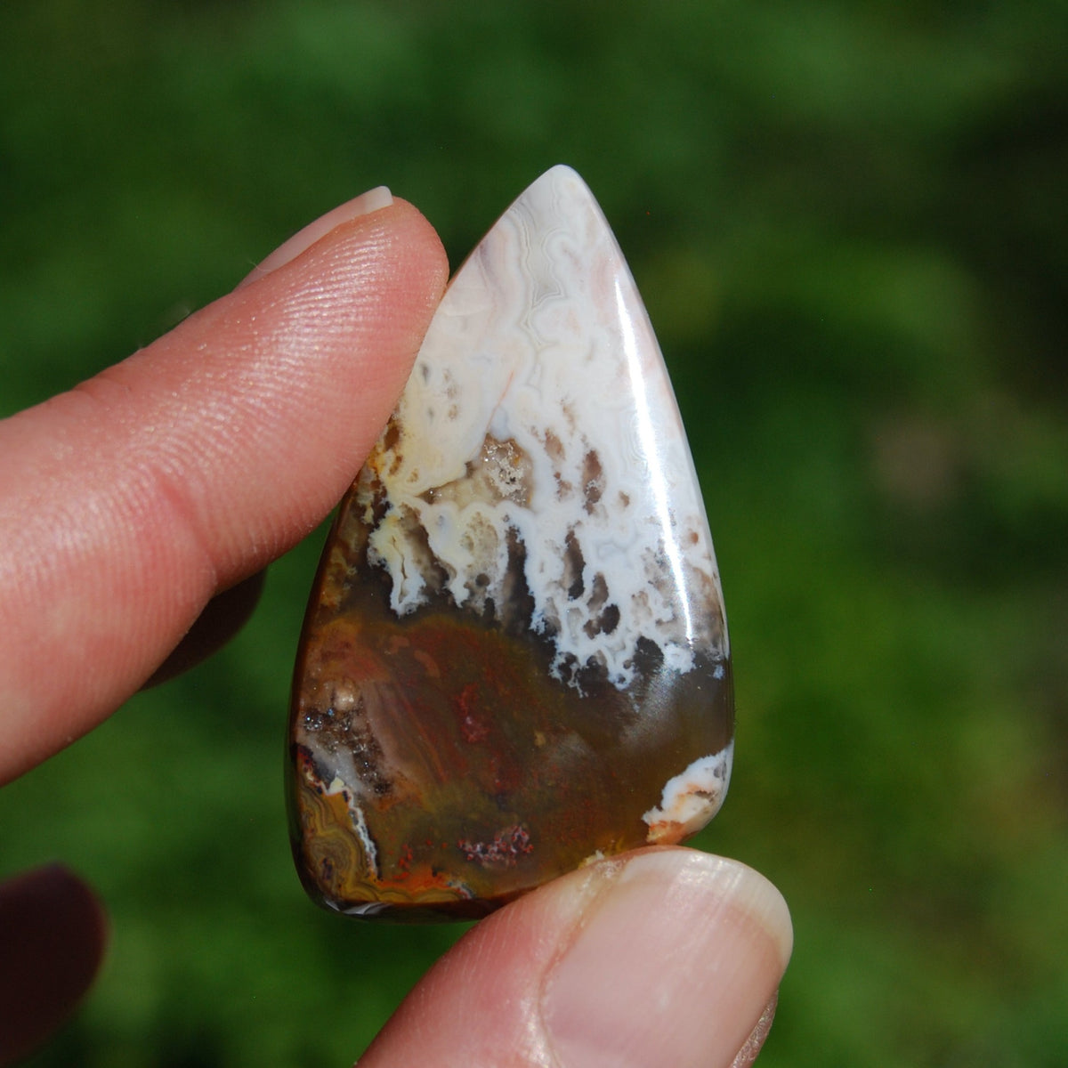 Plume Agate Cabochon, Plume Agate Freeform Cab