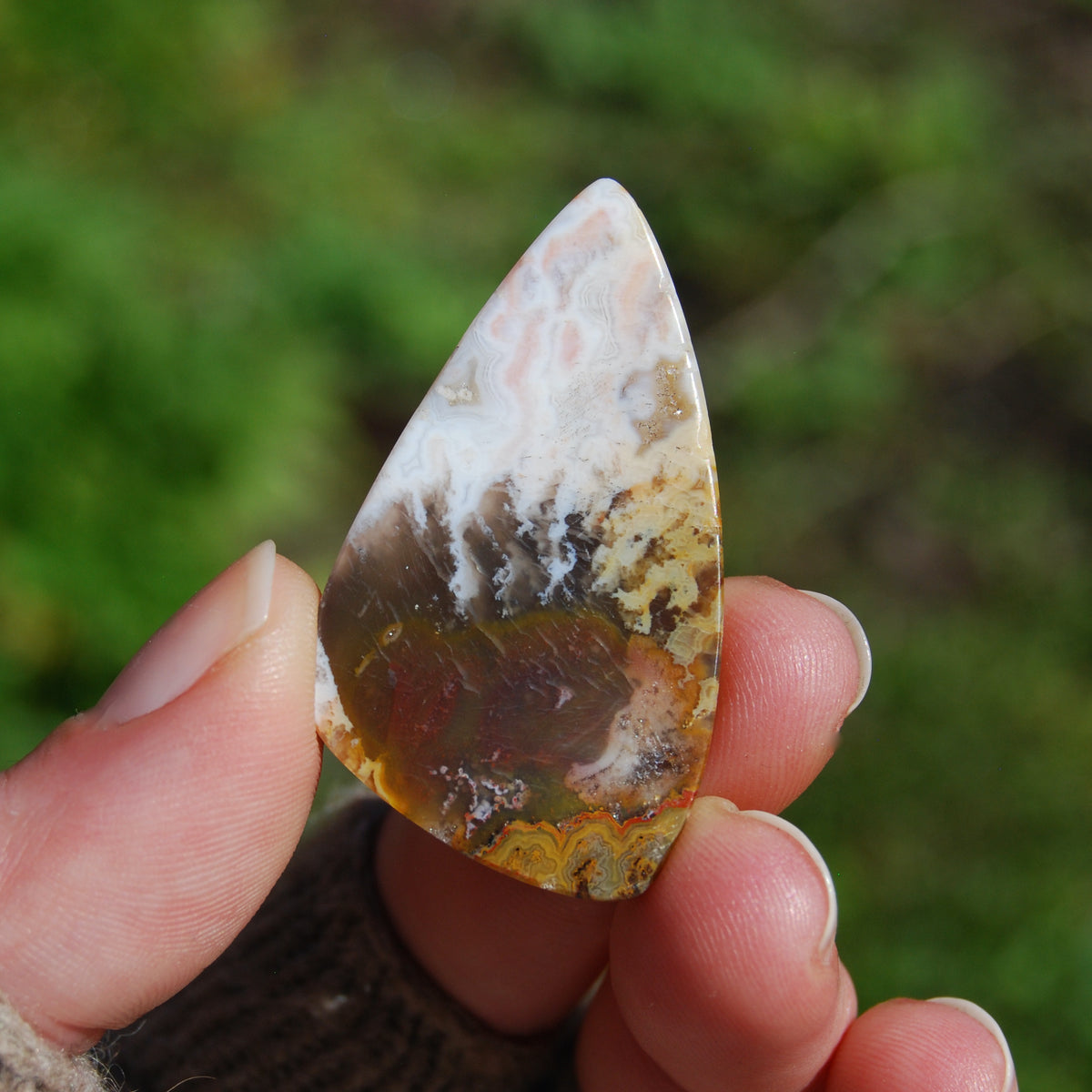 Plume Agate Cabochon, Plume Agate Freeform Cab