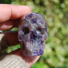 Load image into Gallery viewer, Chevron Dream Amethyst Carved Crystal Skull Realistic
