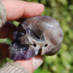 Chevron Dream Amethyst Carved Crystal Skull Realistic