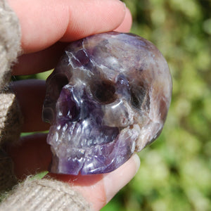 Chevron Dream Amethyst Carved Crystal Skull Realistic