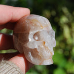 Fire Quartz Hematoid Crystal Skull Realistic Gemstone Carving