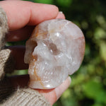 Fire Quartz Hematoid Crystal Skull Realistic Gemstone Carving