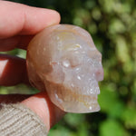 Fire Quartz Hematoid Crystal Skull Realistic Gemstone Carving