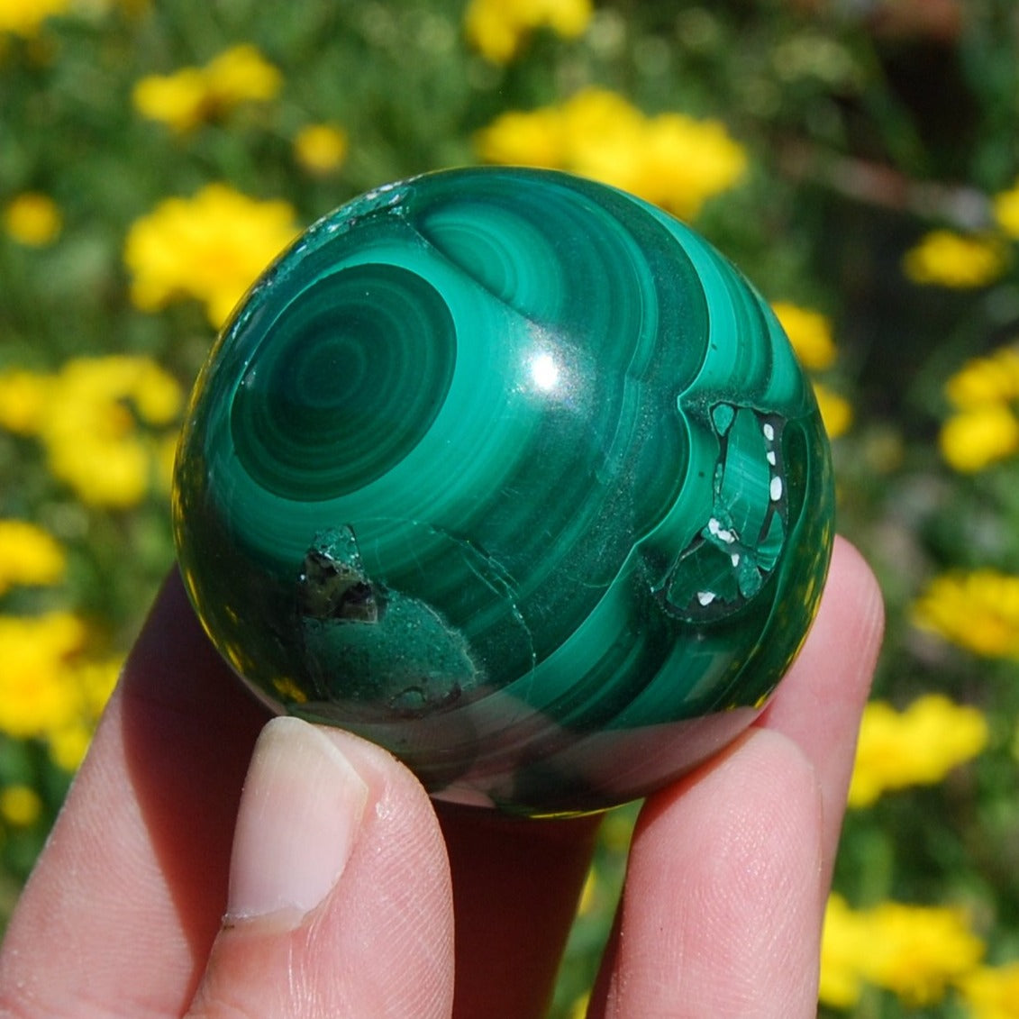 Natural Malachite Crystal Sphere