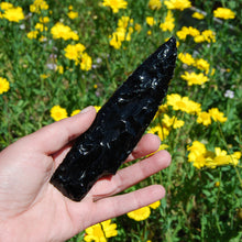 Load image into Gallery viewer, Knapped Black Obsidian Crystal Knife Blades
