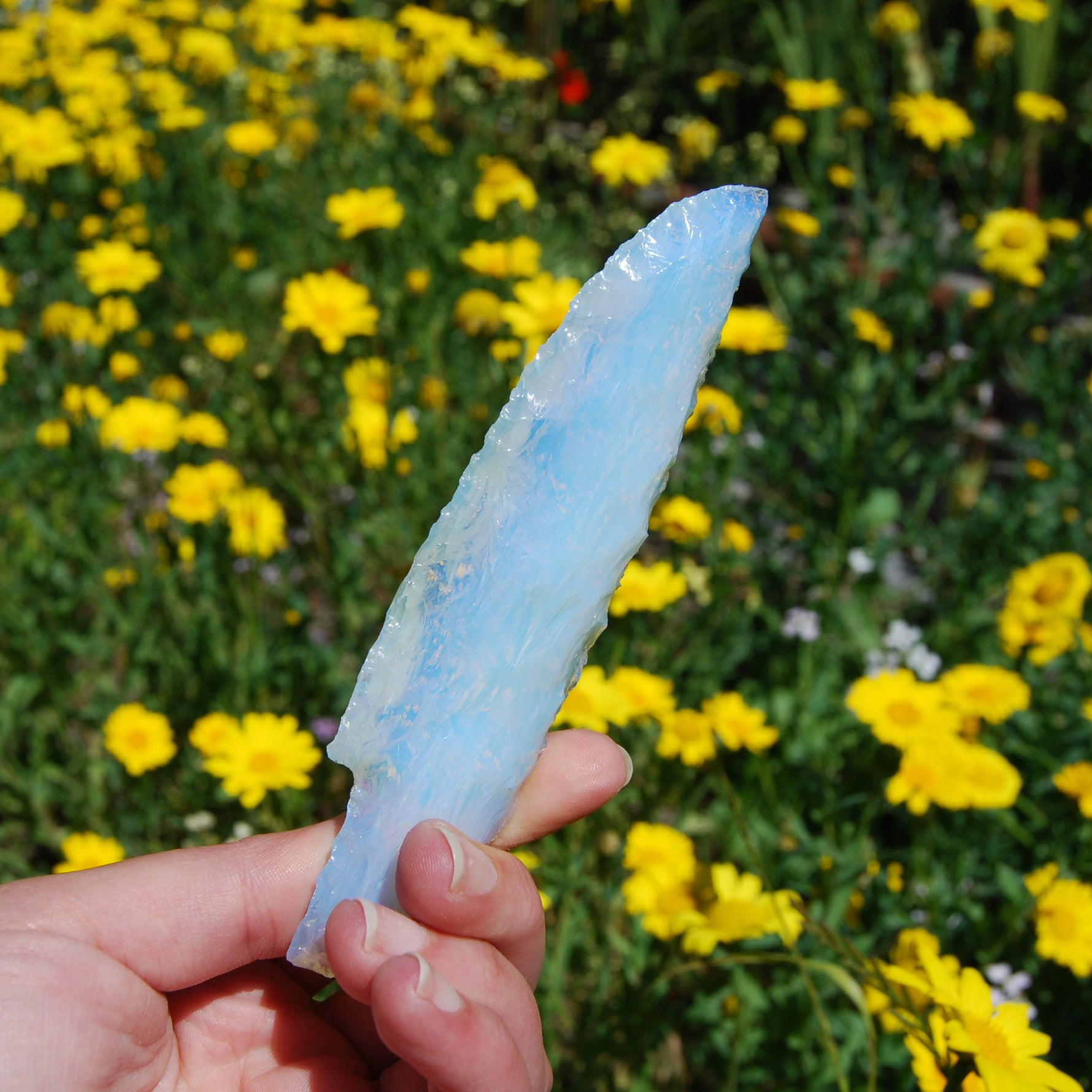 Knapped Opalite Crystal Knife Blades