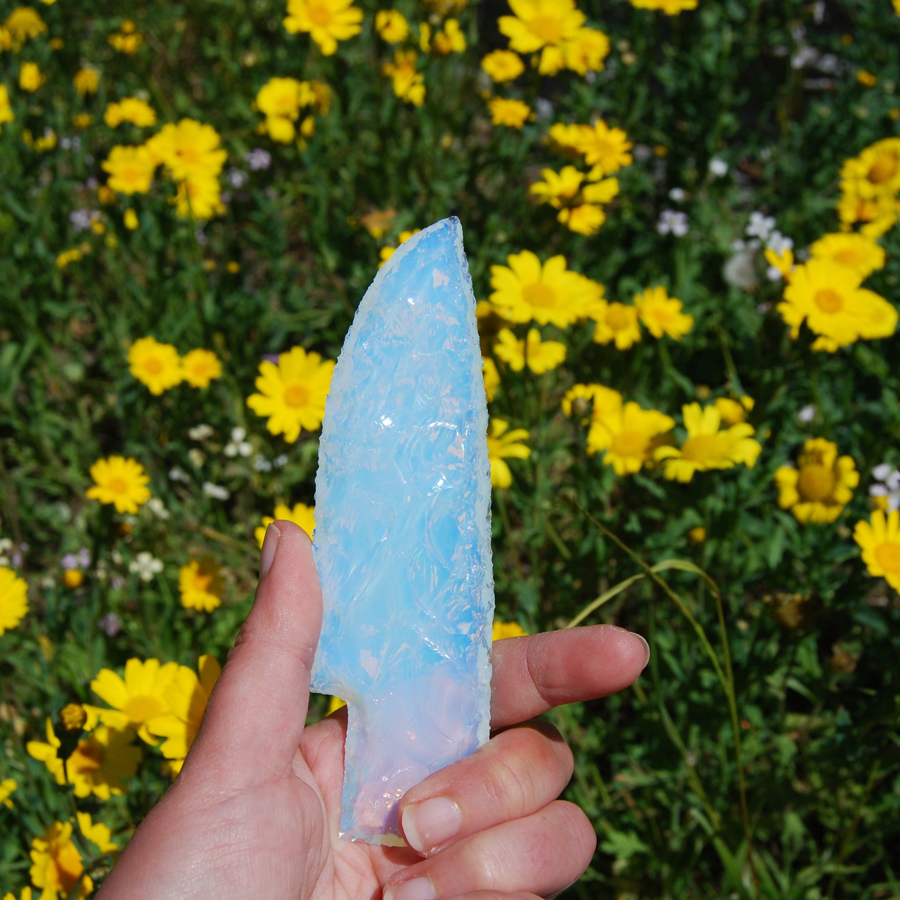 Knapped Opalite Crystal Knife Blades
