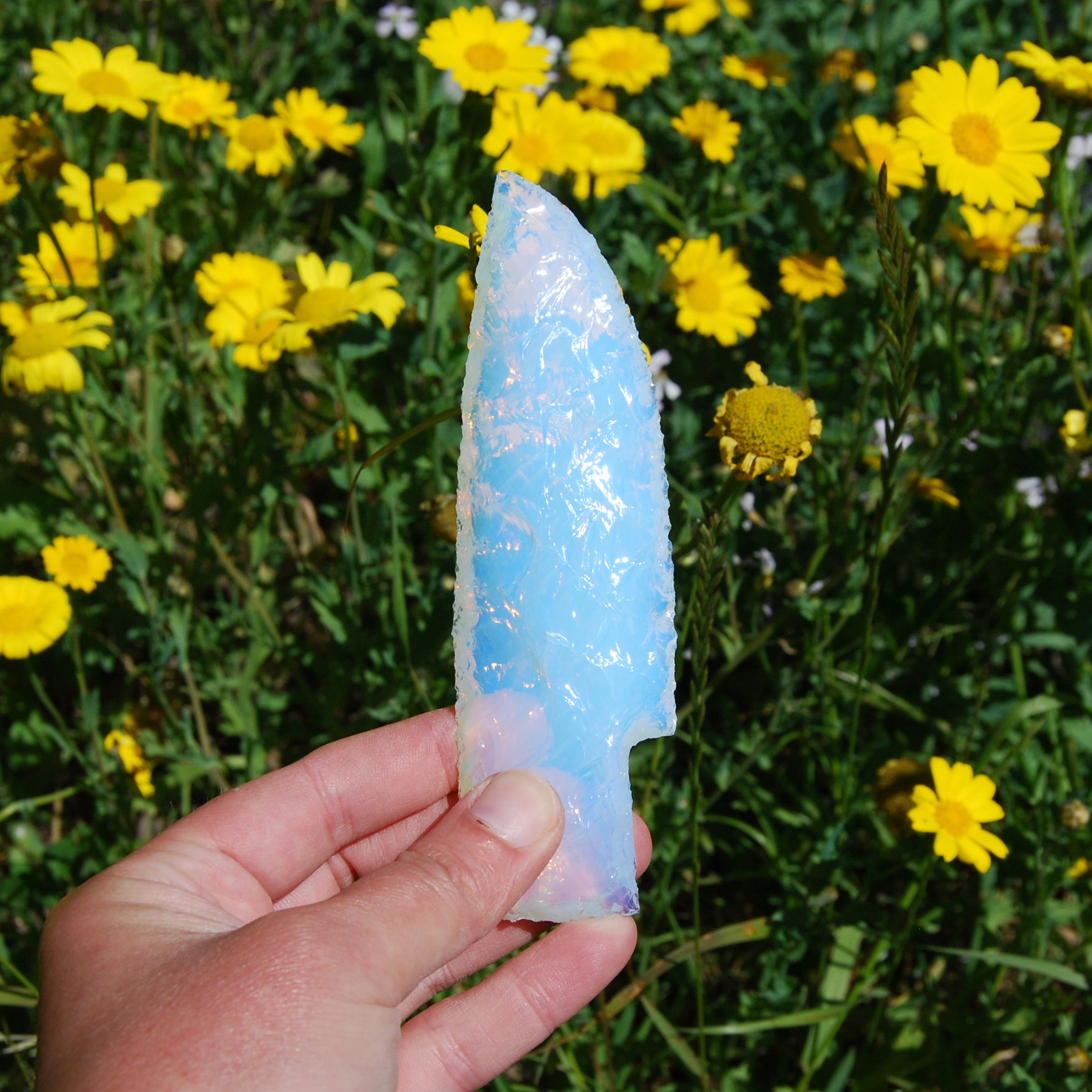 Knapped Opalite Crystal Knife Blades