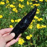 Knapped Black Obsidian Crystal Knife Blades