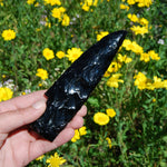 Knapped Black Obsidian Crystal Knife Blades
