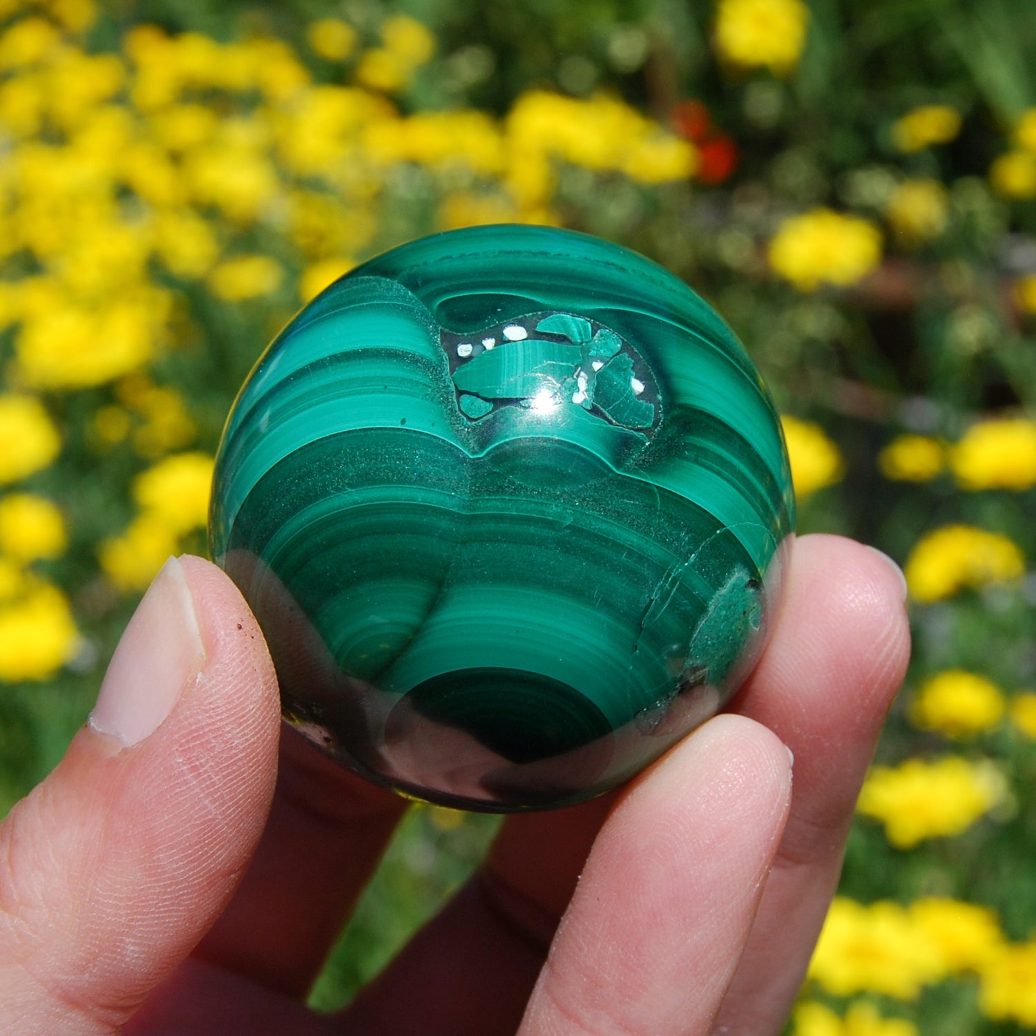 Natural Malachite Crystal Sphere