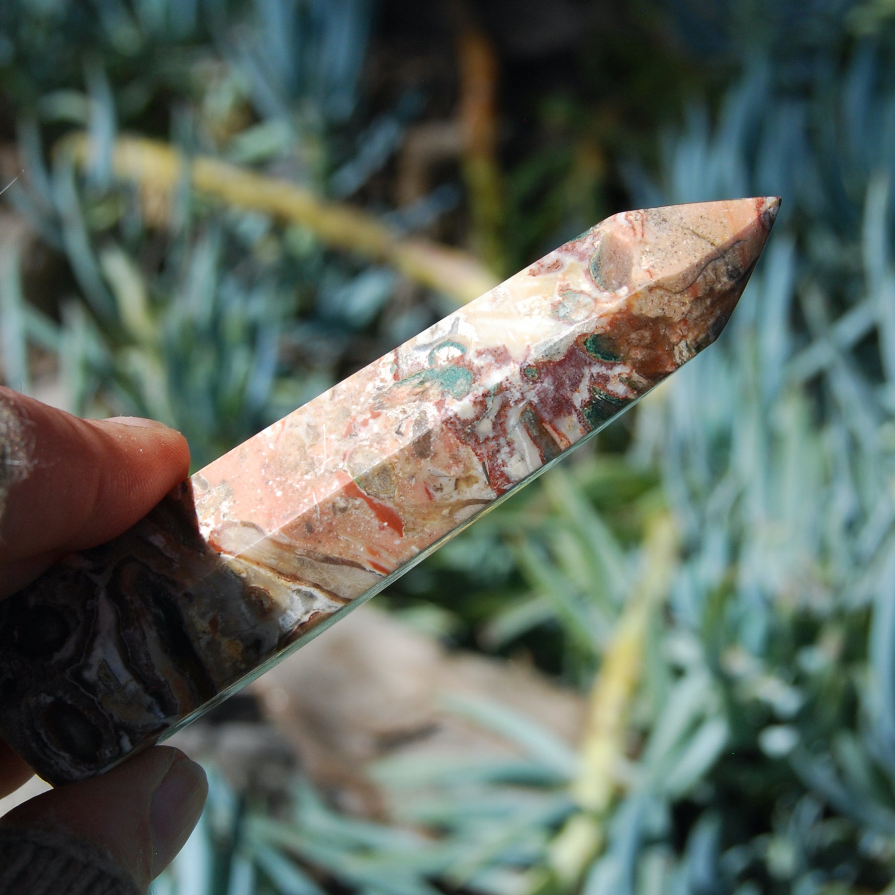 Pink Leopard Skin Jasper Crystal Tower