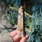 Pink Leopard Skin Jasper Crystal Tower