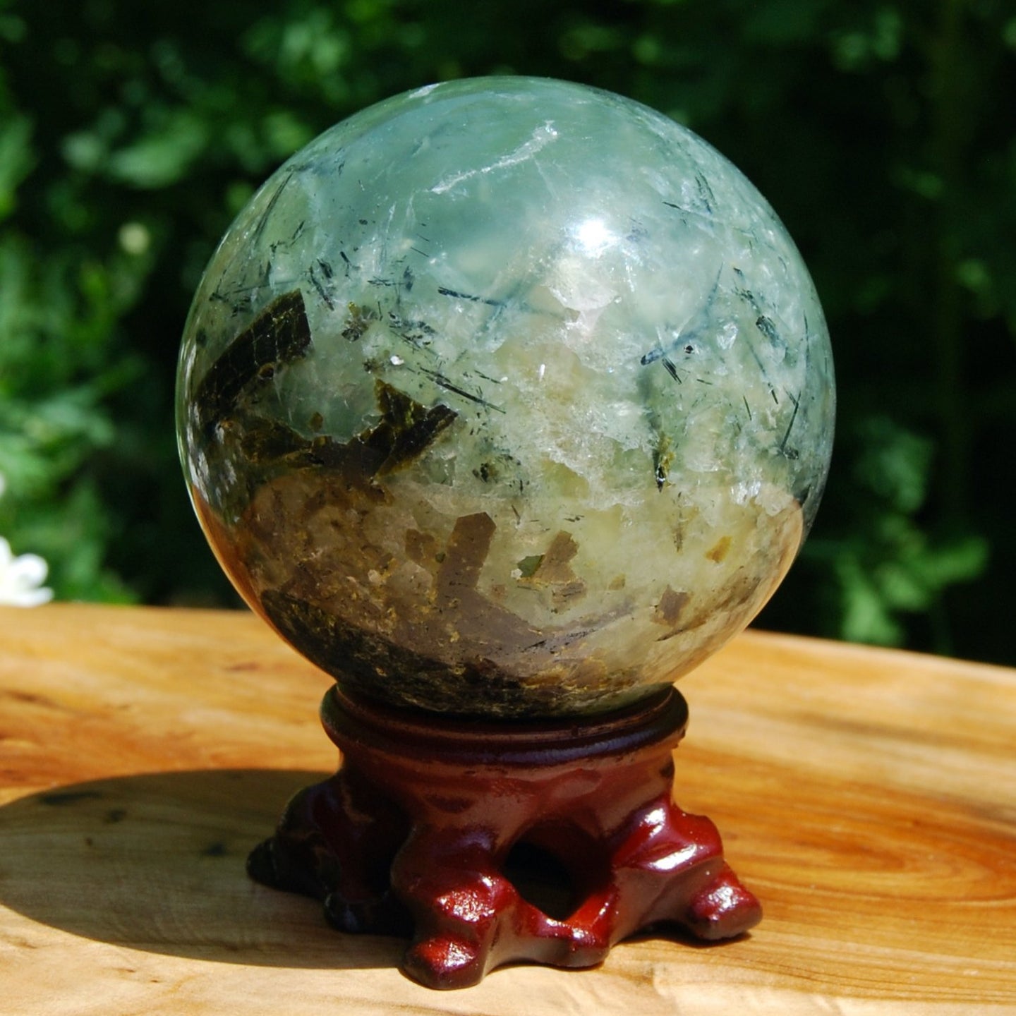 Prehnite and Epidote Crystal Sphere Large