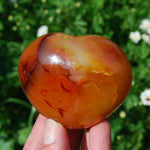 Carnelian Heart Shaped Crystal Palm Stone 