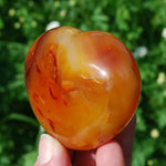 Carnelian Heart Shaped Crystal Palm Stone 